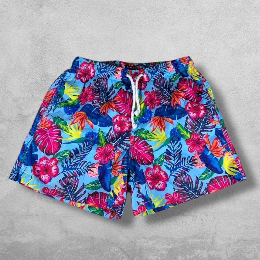 Zara Man Tropical Floral 5” Swim Trunks